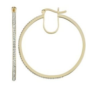Chrystina Silver Plated Crystal Hoop Earrings